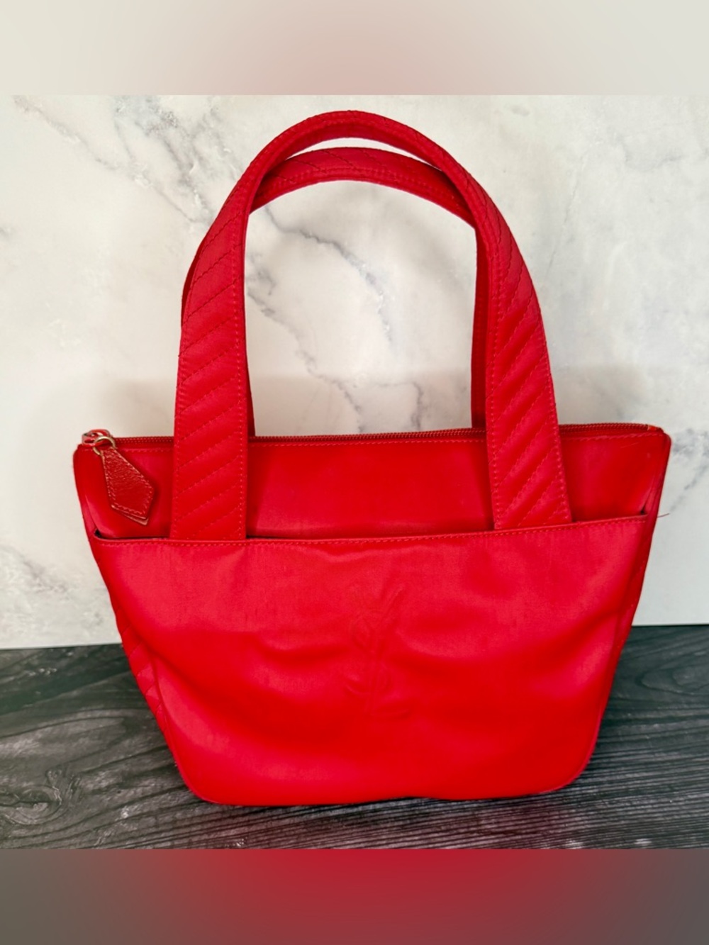 Yves Saint Laurent Red Nylon Travel Tote | YSL Lightweight Weekender Bag - Picture 2 of 9